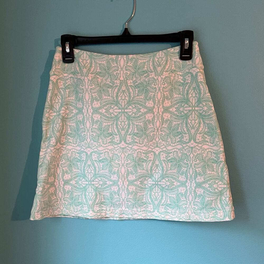 Athleta skirt w/lining mint green and white athletic wear golf tennis casual XS
